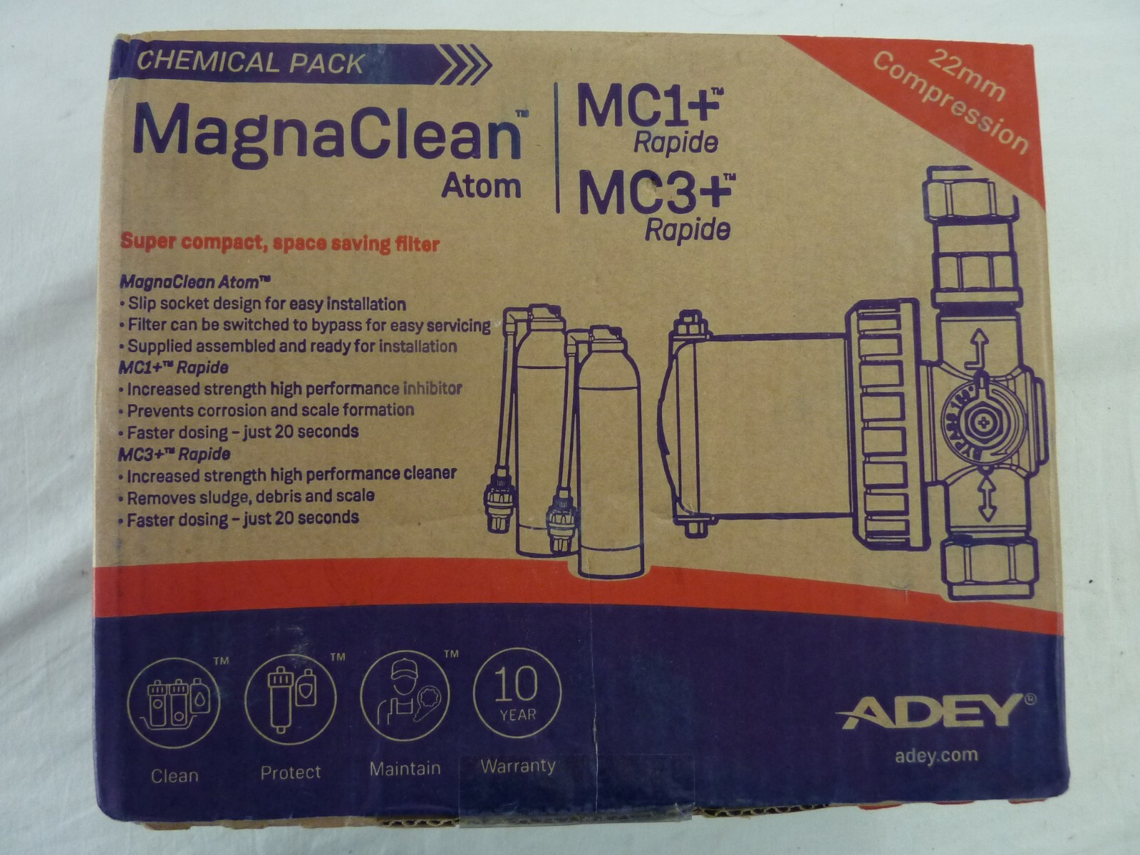 Adey MagnaClean Atom Filter Chemical Pack 22mm Filter & MC1+ & MC3+ FL1-03-05120