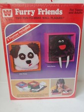 Vintage Whitman craft kit Furry Friends Wall Plaques