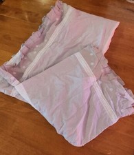 Pottery Barn Kids Taylor Crib Skirt Toddler Bed Gray White Polka Dot Stripe