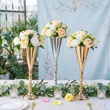 For Wedding Table Decoration Set 3 Size Metal Candle Holders Gold Silver