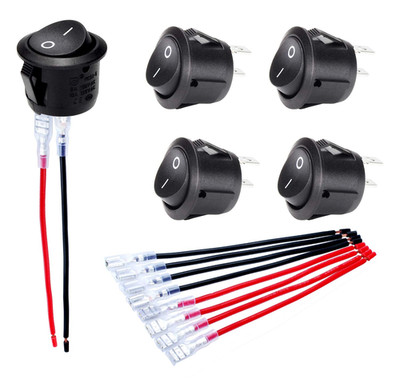 UL Listed on off round Rocker Switches SPST 20Mm Mini 12 Volt DC Mini Circle Tog