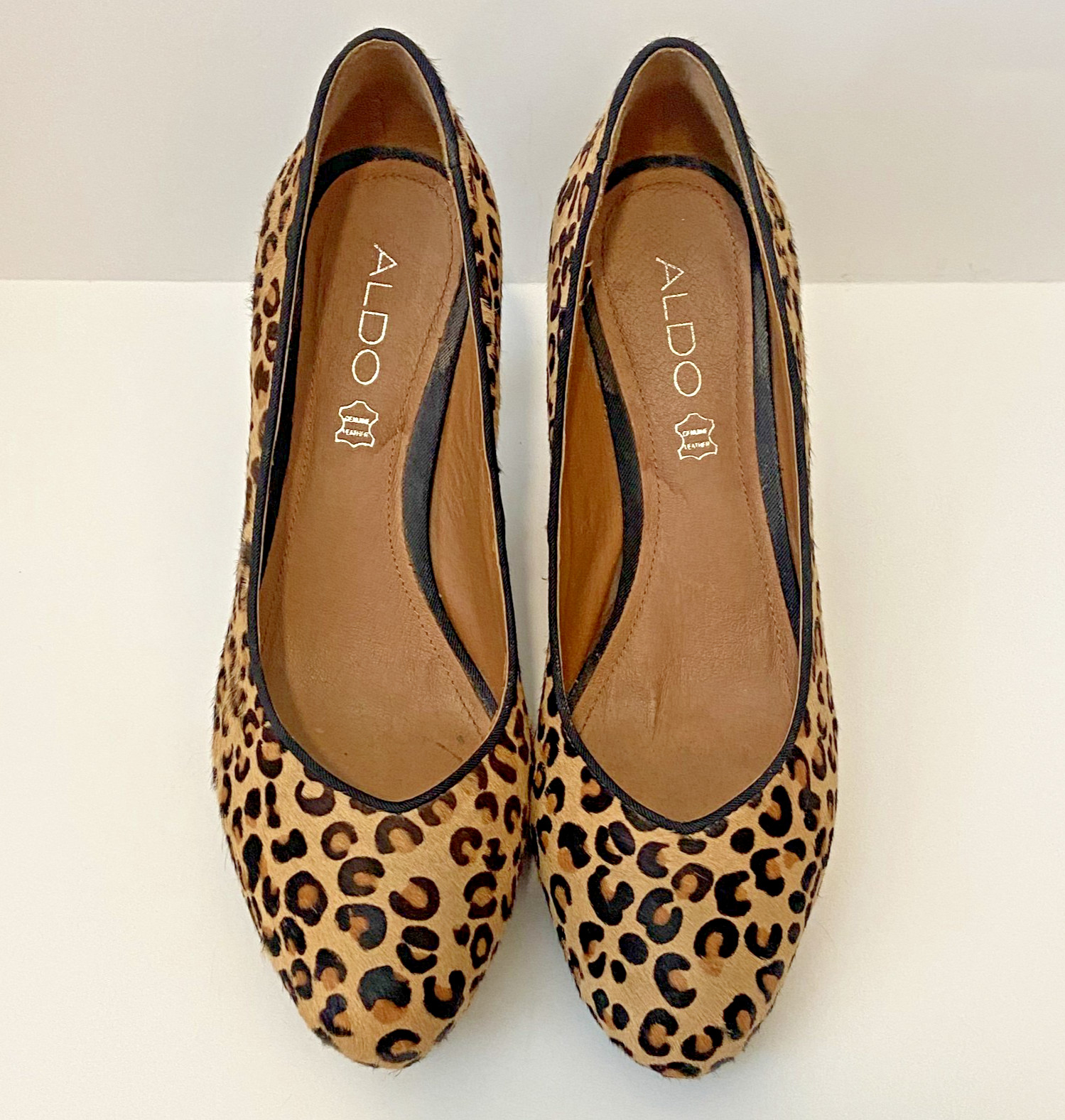 ALDO Women’s Leopard & Black Leather High Heels 4