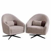 Wohnzimmer Set Moderner Stil Beige Farbe Weicher Sessel Holzrahmen
