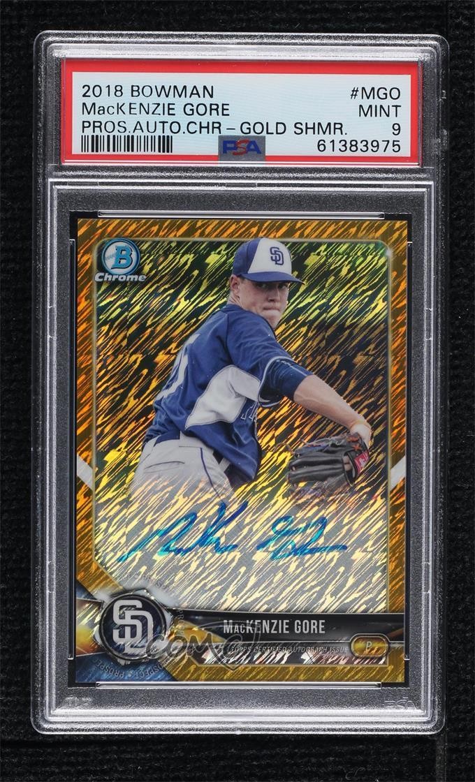 2018 Bowman BOWMAN PROSPECT AUTOGRAPHS CHROME Gold Shimmer #MGO Mackenzie Gore front