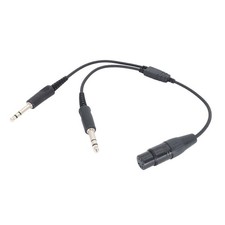 Dual Plug 5 Pin For Airbus XLR To GA Headset Adapter Aviation Headphone Cable