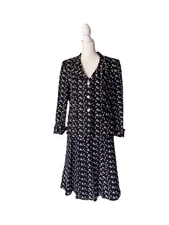 Suit studio 2 piece skirt & coat set black with embroidered floral design size 8