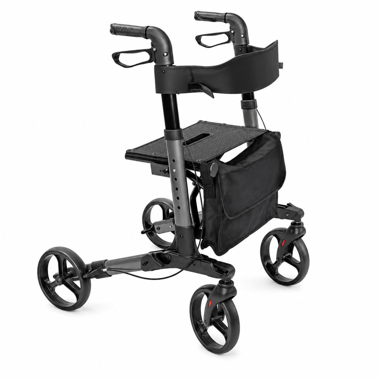 Folding 4 Wheeled Triple Fold Height Adjustable Aluminium Rollator