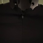 Black Solid A-Line Knee Length Dress 3/4 Sleeve Round Neck Zip Tie Belt — photo 3
