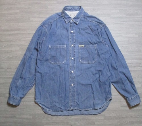 Replay, Replay Denim Shirt Mens XL Blue Long Sleeve Overshirt Made in Italy Vintage