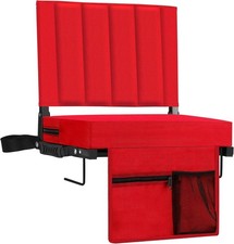 Stadium Seat for Bleachers with Back Support, Portable Bleacher Seat with Wid...