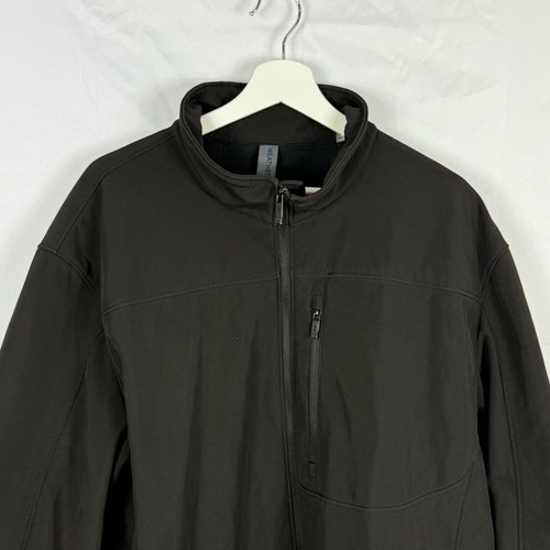 Weatherproof Black Full Zip Jacket Mens Size 2XL Pockets Fleece Lining - Picture 2 of 9