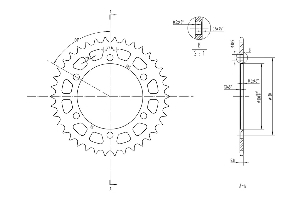 For Kawasaki Ninja 300 2013-2017 BikeMaster 965151 520 Series Rear Sprocket Foto 2 de 2