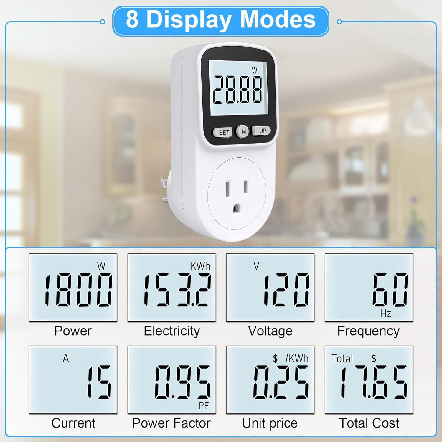 Upgraded Watt Meter Power Meter Plug Home Energy Monitor Electricity Usage Monit