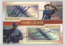 2008 Bowman Chrome Refractor 62/99 Prince Fielder Matt LaPorta #HOC-FL Auto 0x5