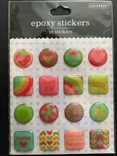 Colorbok Epoxy Stickers Embellishments Sweet #56854 Friends Hearts Flowers