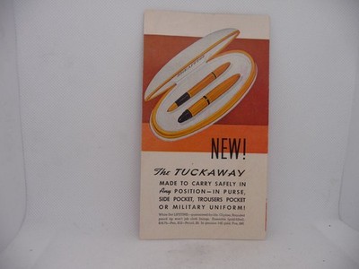 Sheaffer Vintage l941 ''Tuckaway'' Envelope Stuffer.--3 page fold-out