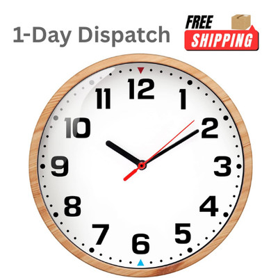 SIN&MI Wall Clock 9 Inch Battery Operated Silent Non Ticking Brown