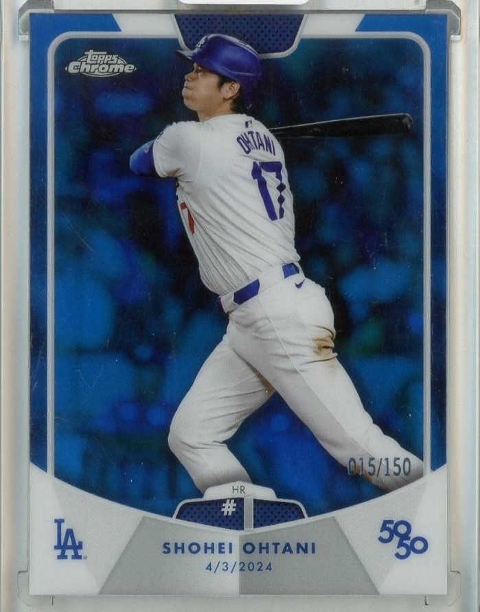 Shohei Ohtani  2024 Topps 50/50 Chrome #2 Blue Refractors HR#1 15/150