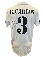 ROBERTO CARLOS SIGNED 2002/03 REAL MADRID HOME SHIRT (ACG CERT AG17251)