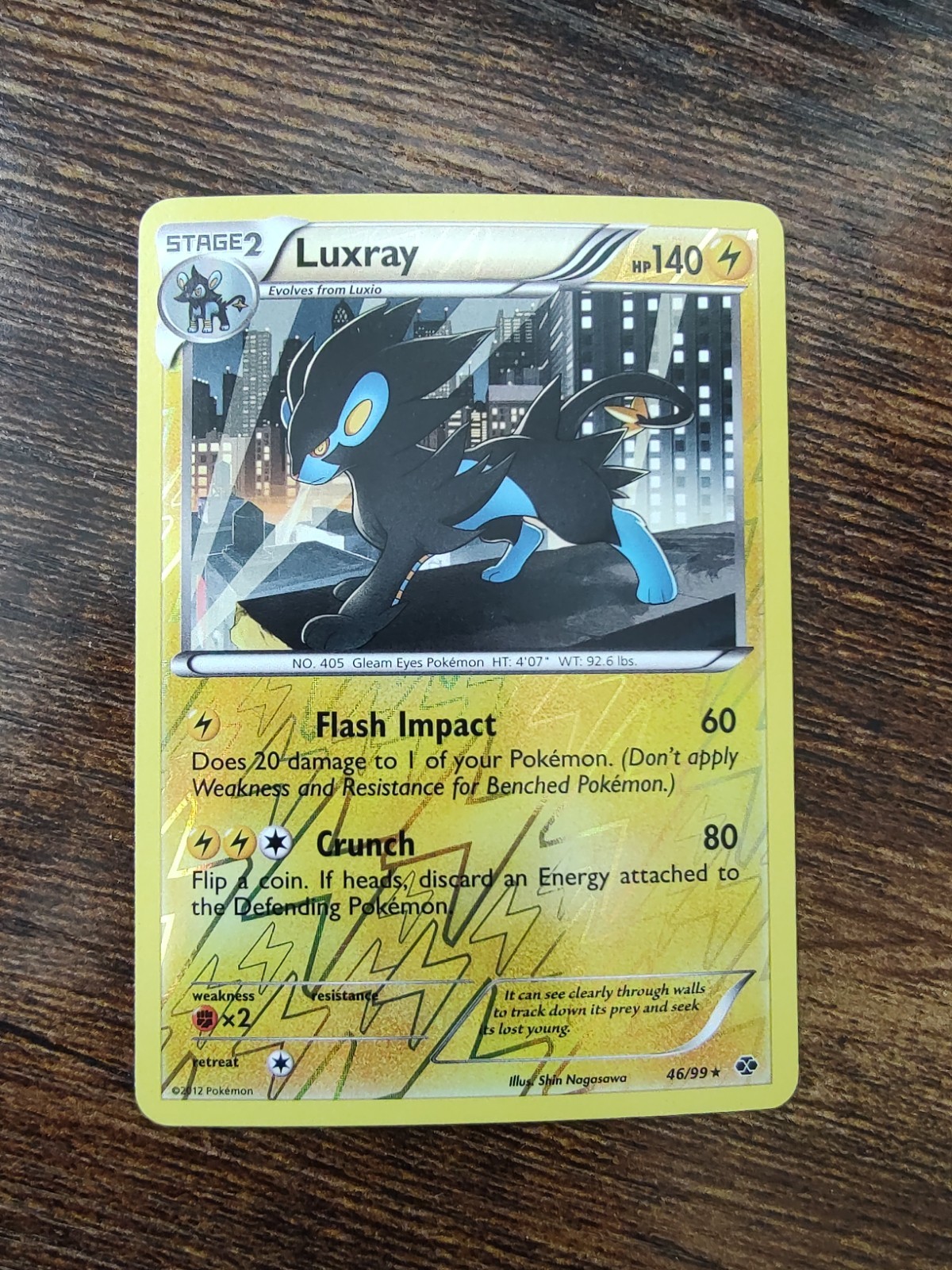 Luxray 46/99 Next Destinies Reverse Holo Pokemon Card 