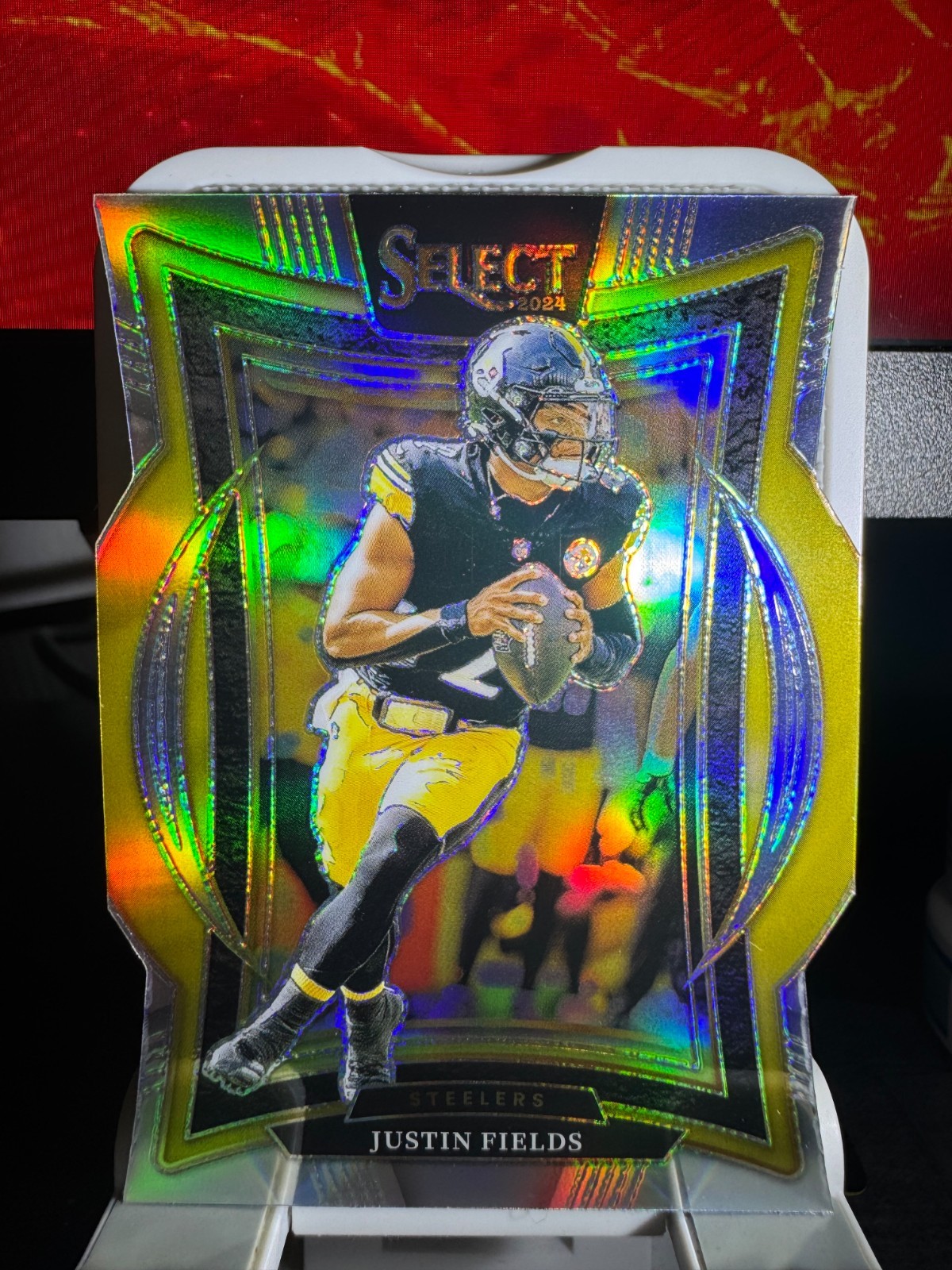 2024 Panini Select Concourse Silver Prizm Die-Cut Justin Fields #74 Steelers