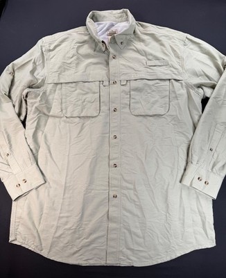 LLBean Long Sleeve Button Down Vented Fishing Shirt in Lt Olive (XL Tall / XLT)