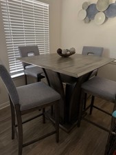 Grey Four-Person Dining Table Set