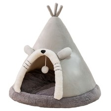 Cat Bed Triangular Yurt Pet Nest Small Dog House Cozy Shelter