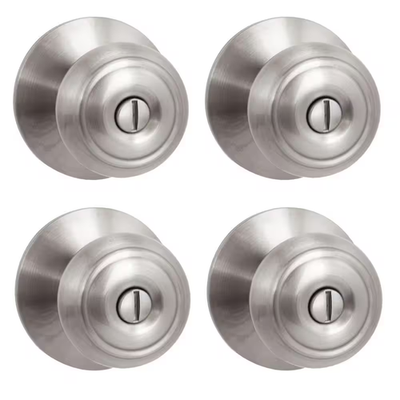 #ad Hartford Satin Nickel Bed Bath Door Knob 4 Pack $31.61
