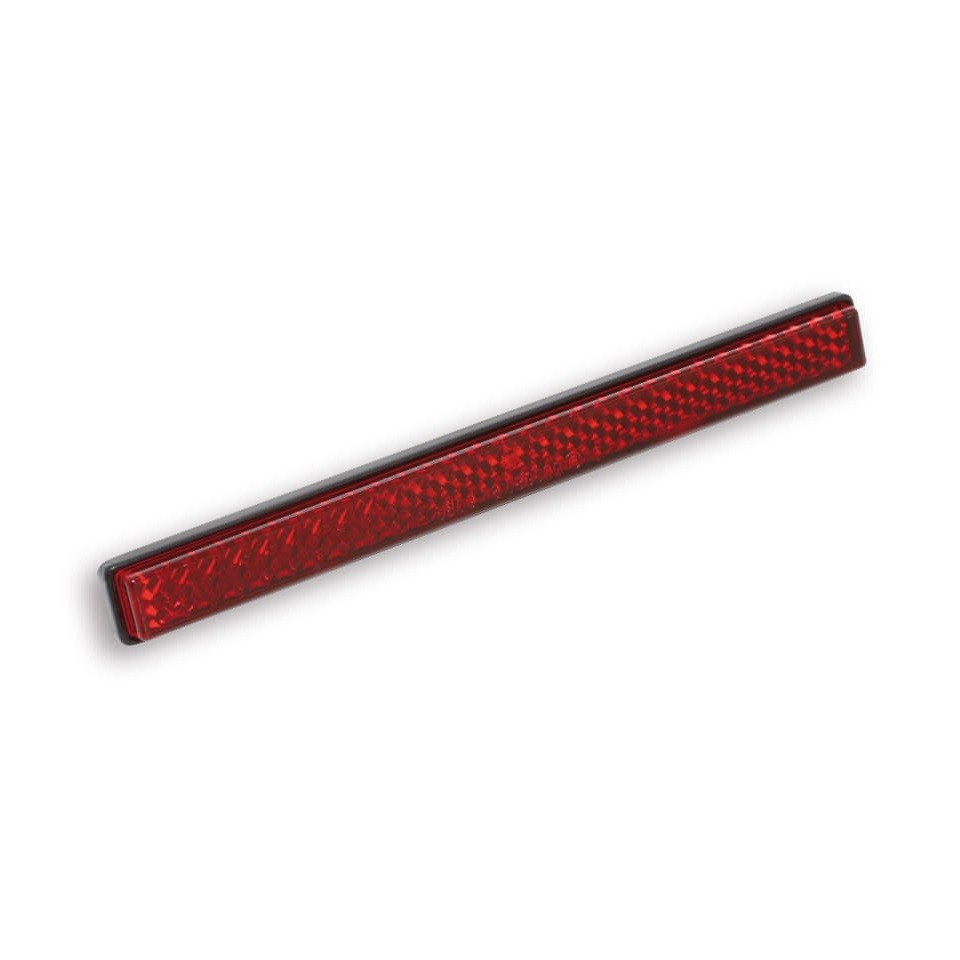 Slim Red Reflector Rectangular with M5 Mounting Bolt 123 x 12.5 mm E-Mark