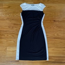 Lauren Ralph Lauren Women's Dress Size 8 Black/White Sleeveless MSRP $134