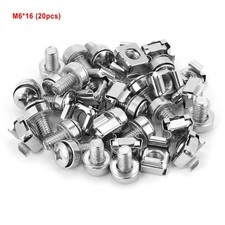 20pcs Set Network Cabinet Rack Screws & Cage Nuts Assortment Kit M6*16❀