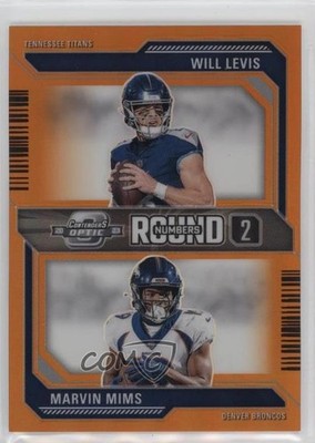 2023 Contenders Optic Orange Prizm 47/50 Will Levis Marvin Mims Rookie RC 4f5