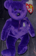 RARE TY Beanie Baby Princess Diana Bear 1997 Indonesia No Space PVC Pellets NWT