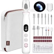 Electric Nail Drill, Cordless 2000 mAh Rechargeable Portable Nail File 12 in ...