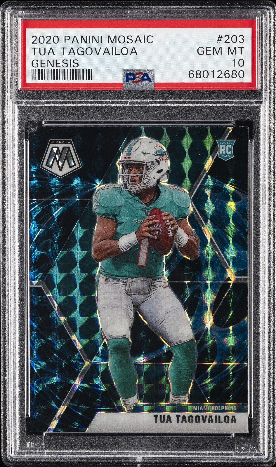 2020 PANINI MOSAIC GENESIS #203 TUA TAGOVAILOA ROOKIE RC PSA 10