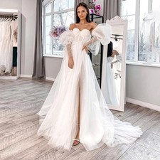 Customized Sweetheart Neck Wedding Dresses Pearl Temperament Illusion Bride Gown