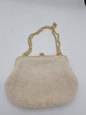La Regale White Beaded Evening Bag Clutch Purse Women  s Stylish Formal