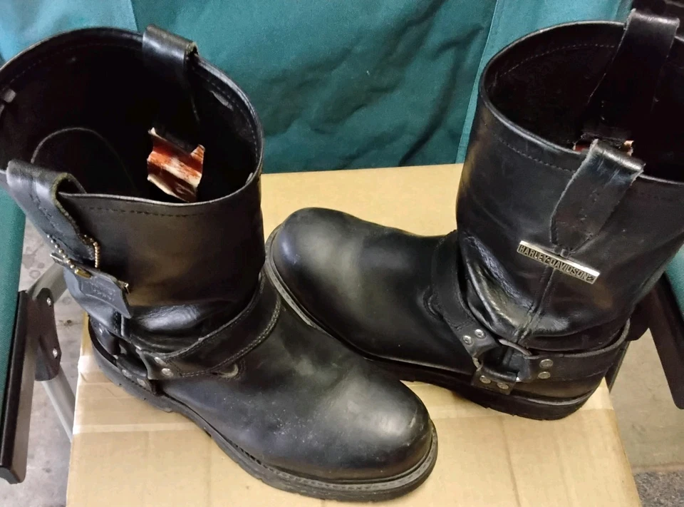 Harley-Davidson Mens Size 10.5 Black Waterproof Motorcycle Boots Steeltoe - Image 4 of 4