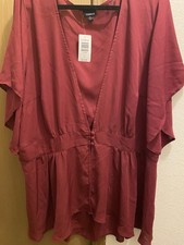 New Torrid Babydoll Georgette Smocked Blouse Size 4 NWT