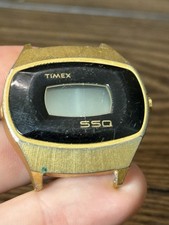 Vintage Timex SSQ Digital LCD Watch Gold Tone 5800A 1970s Parts Repair