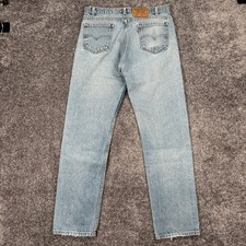 Vintage Levis 505 Orange Tab Jeans Mens 32x32 Made in USA Light Wash Denim