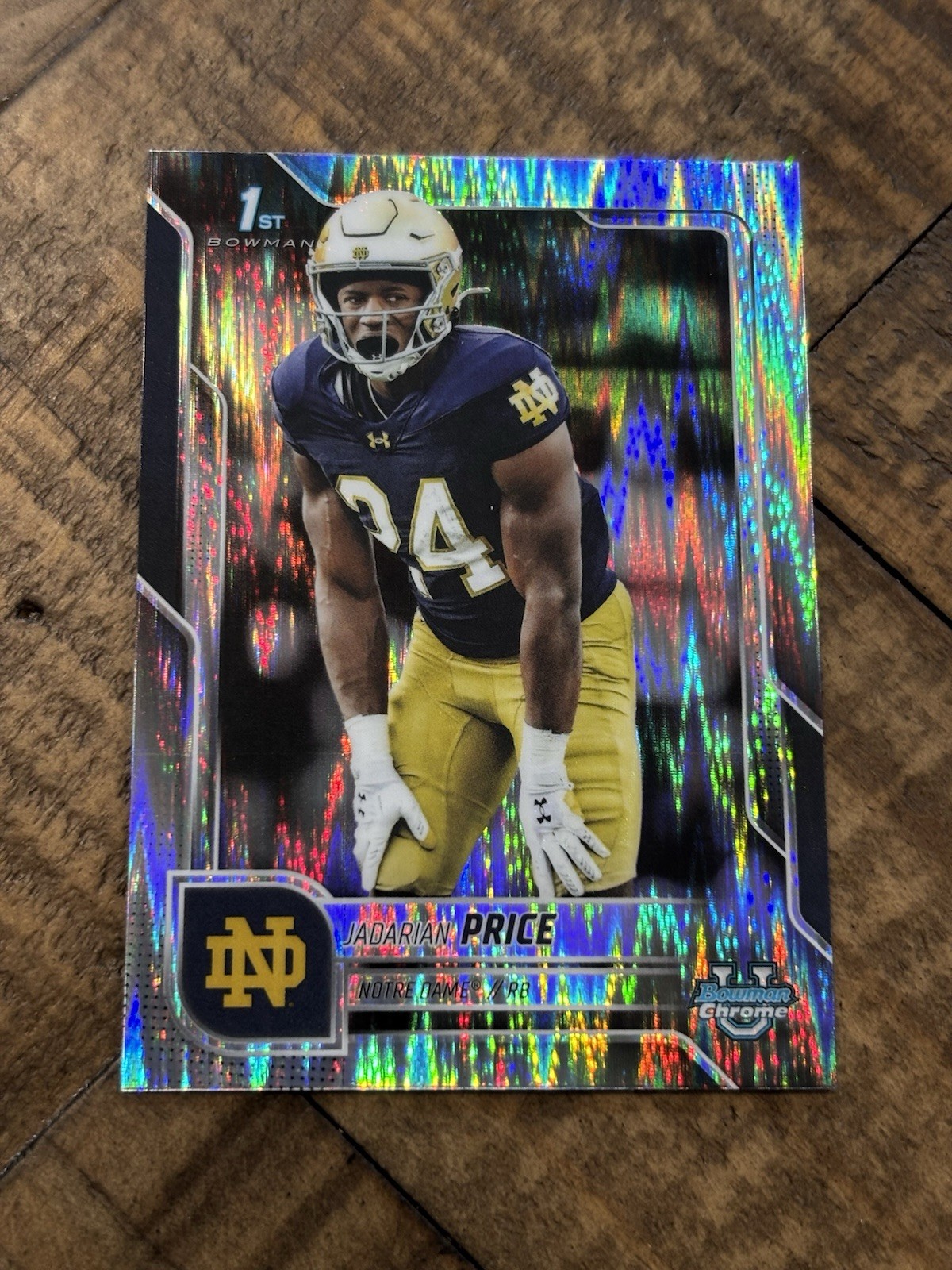 2025 Bowman Chrome U University Jadarian Price #117 Stealth Refractor Notre Dame