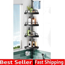 Corner Shower Caddy Tension Pole: 4 Tier Shampoo Storage Organizer for Inside...