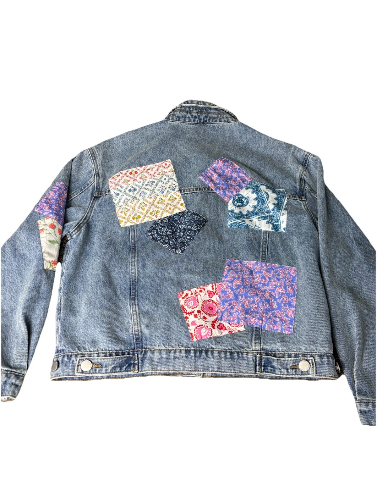 Dear John Patchwork Women's Denim Jacket Size Sma… - image 9