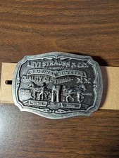 Vintage Limited Edition Levi's Two Horse Brand Levis Strauss CO. Belt/ Buckle