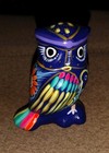 Hand Painted Pottery Owl Figurine Mexico Bright Colors Decoration Beautiful  — photo 2
