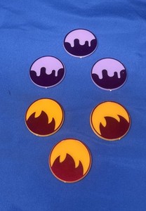 Pokémon TCG Burn & Poison Markers Set – 3 Burn Markers + 3 Poison Markers