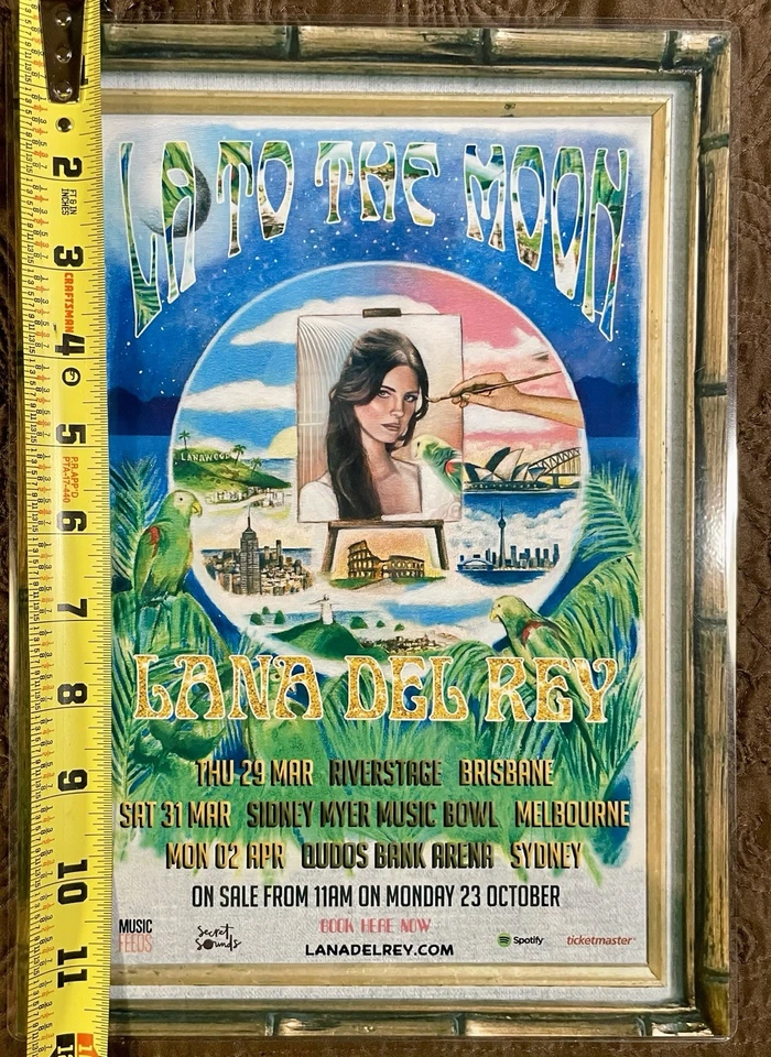 Lana Del Rey “LA To The Moon” Tour 2018 11.75 x 8.5 Australian Concerts Poster - Image 2 of 4