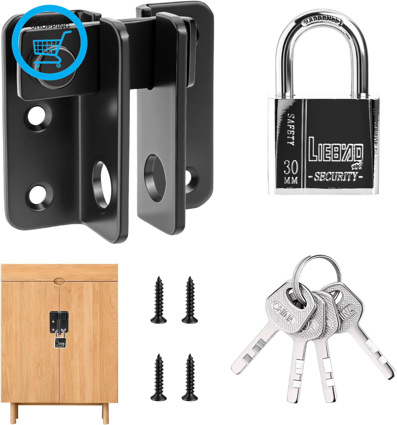Stainless Steel Shed Locks Heavy Duty Garden Gate Locks for Wooden Gates, Garden